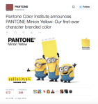 Pantone a annoncé sur Twitter la création du Jaune Minion - ©Twitter/Pantone